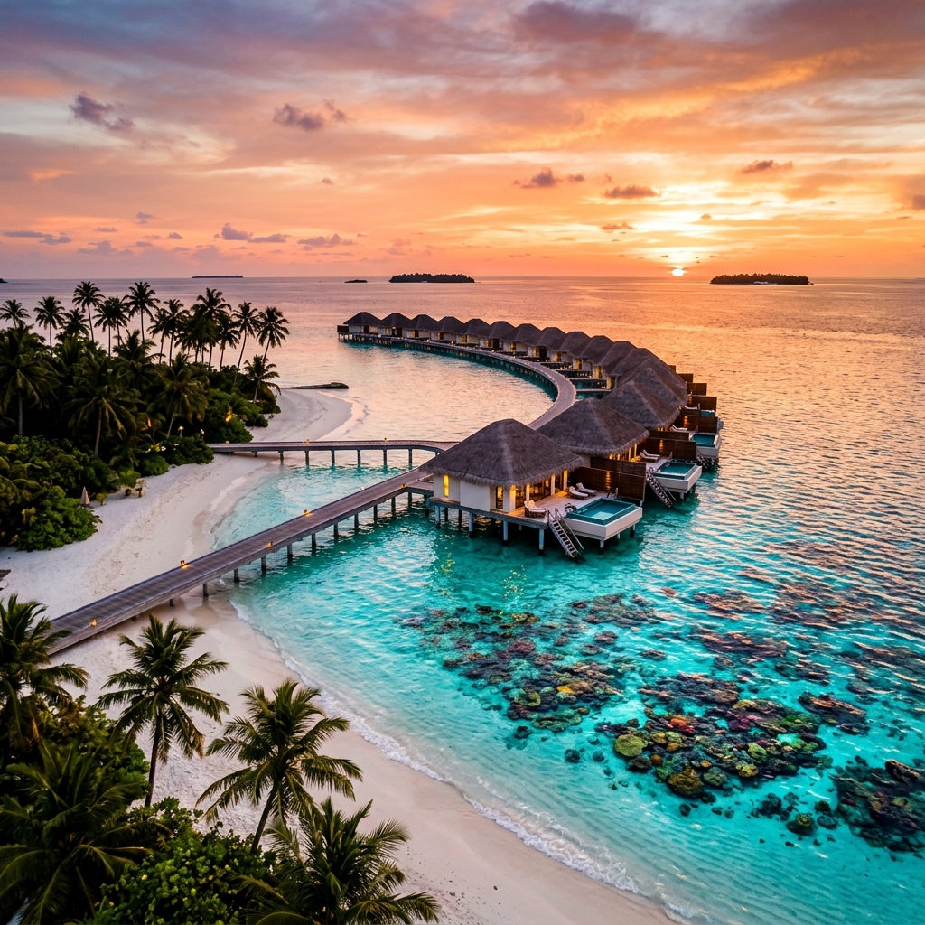 Maldive - bungalouri pe apă și plaje tropicale